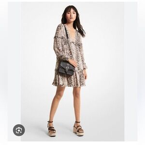 MICHAEL Michael Kors Snake Print Long Sleeve Dress